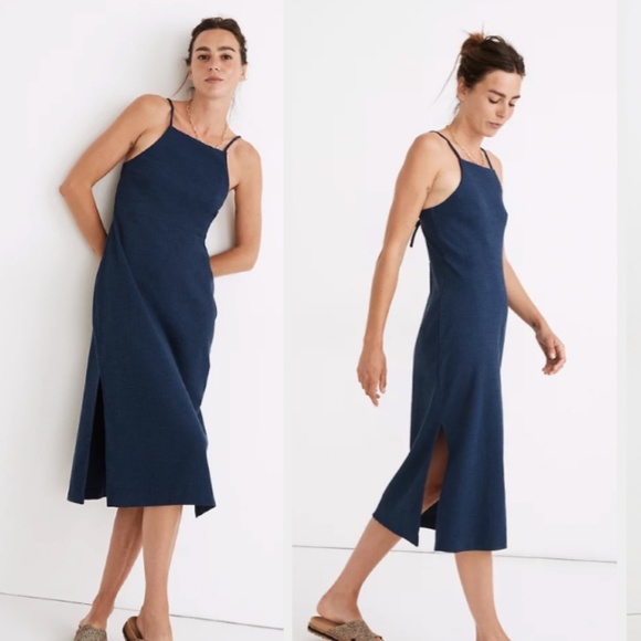 Madewell Dresses & Skirts - Madewell Navy Blue Apron Cami Midi Dress
